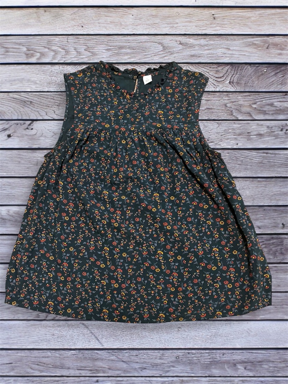 Old Navy Dark Green Floral Sleeveless top small